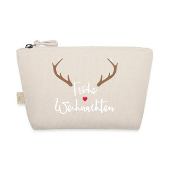 Frohe Weihnachten Rentier Geweih Dekoration - Bio-Täschchen - Natur - Vorne