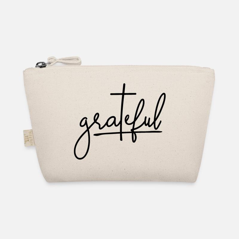 Grateful Religious Lettering Organic Pouch
