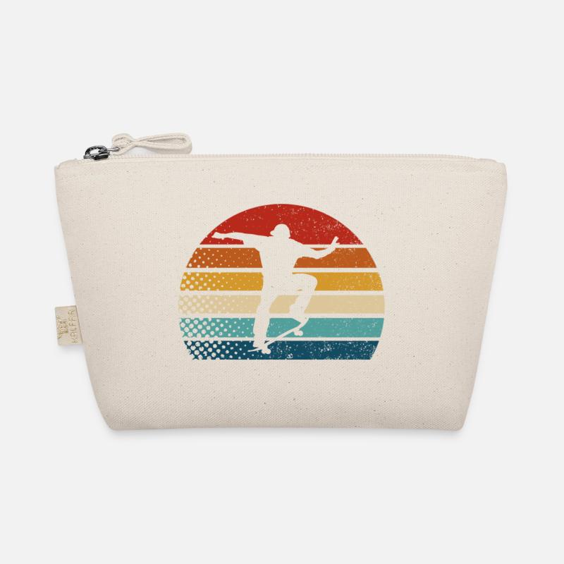 Skateboarder Skateboard Skate Skater Retro Skate - Bio-Täschchen - Natur