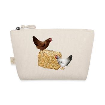 two chickens on a bale of straw - Organic Pouch - nature - Front