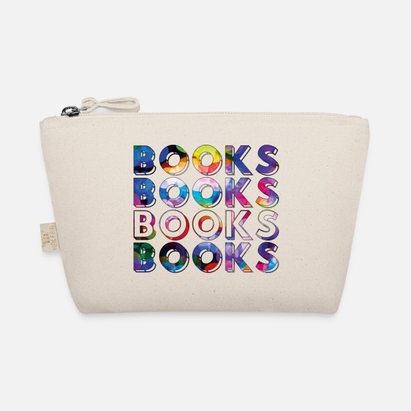 Bücher, Bücher, Bücher, Bücher bunt - Bio-Täschchen - Natur