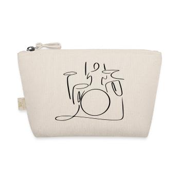 Drums Line Art - Minimalist - Organic Pouch - nature - Front