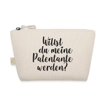 Patentante Frage Geschenk Patin - Bio-Täschchen - Natur - Vorne