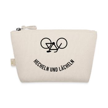 Hecheln und Lächeln Fahrradfahrer Geschenkidee - Bio-Täschchen - Natur - Vorne