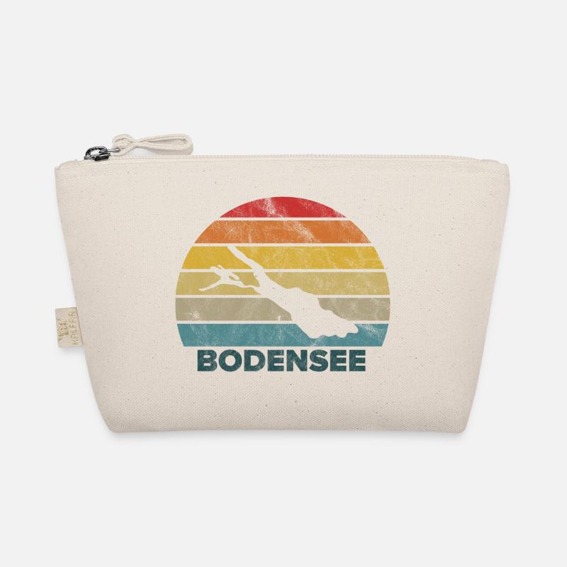 Bodensee Retro Sunset Vintage Urlaub Sommer - Bio-Täschchen - Natur