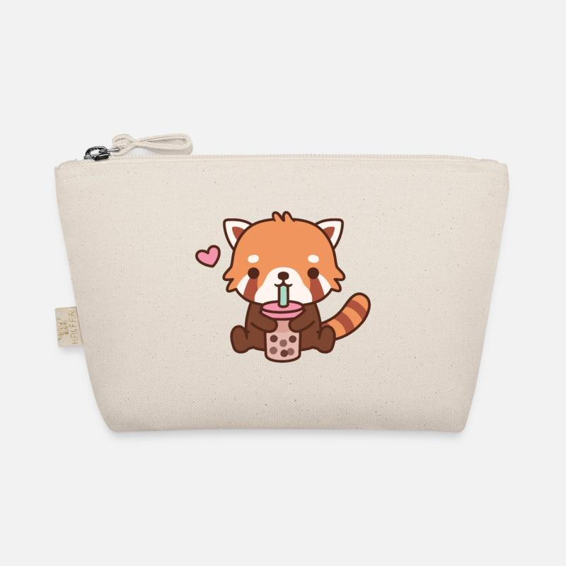 Mignon petit panda roux aime le thé à bulles Trousse biologique