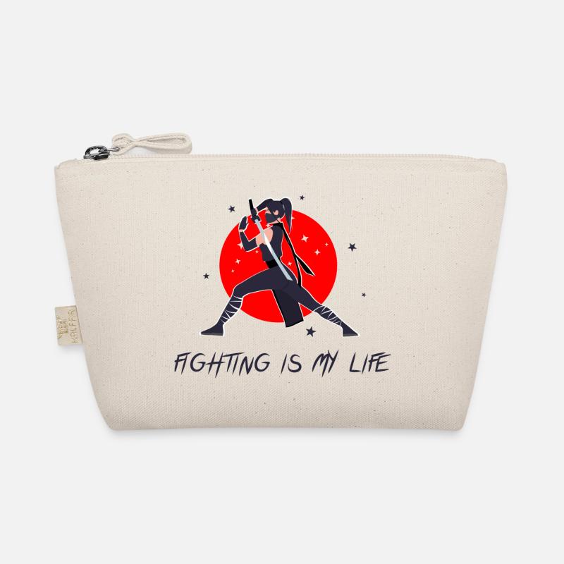Fighter in battle pose with sword Organic Pouch