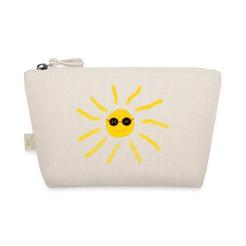funny sun with glasses sunglasses summer beach - Organic Pouch - nature - Front