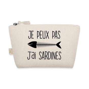 Je peux pas j'ai sardines cadeau humour T-shirt - Trousse biologique - nature - Devant