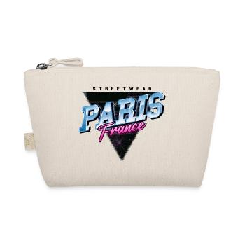 Paris France City Skyline Vintage Retro - Organic Pouch - nature - Front