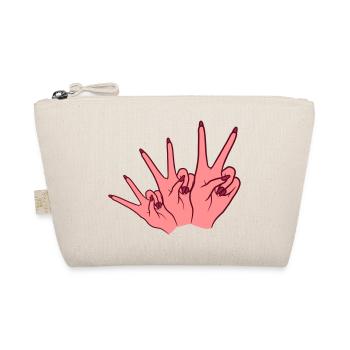 Féminisme Victoire Hand Signal Femme - Trousse biologique - nature - Devant