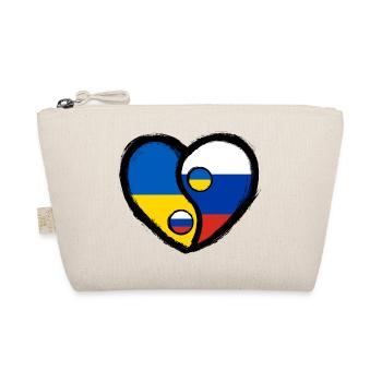 Ukraine Russland Yin Yang Herz - Bio-Täschchen - Natur - Vorne