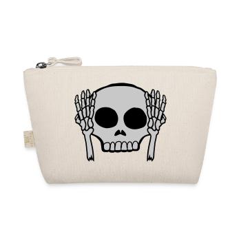 Hands in front of ears Skull - Organic Pouch - nature - Front