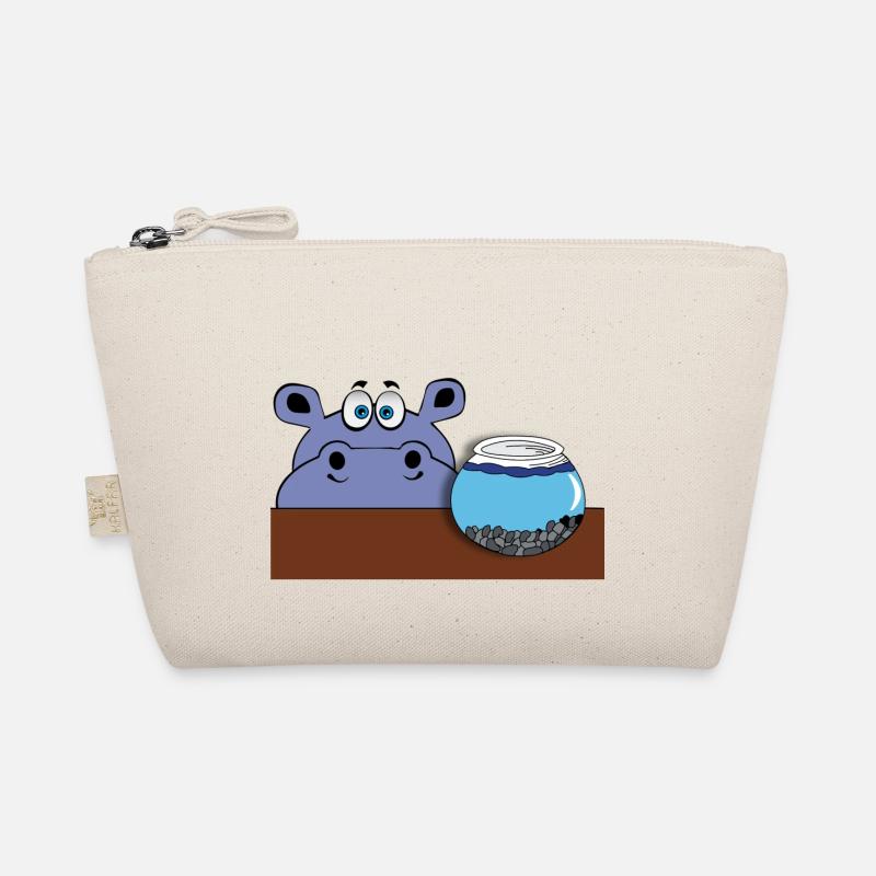 hippo nilpferd fisch aquarium glas goldfisch tier - Bio-Täschchen - Natur