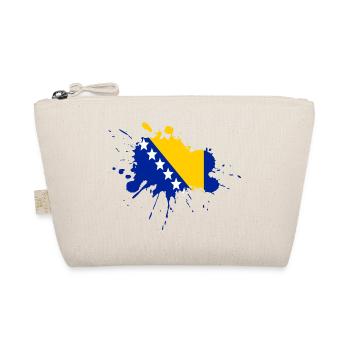 Bosnien Flagge Fleckendesign - Bio-Täschchen - Natur - Vorne