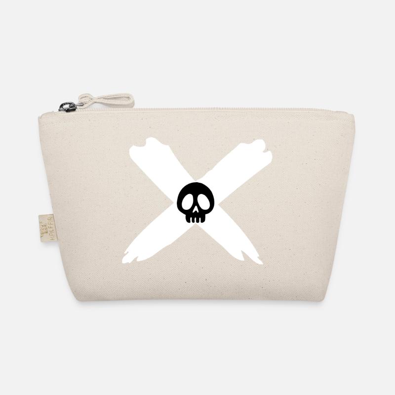 Skull and white cross Organic Pouch