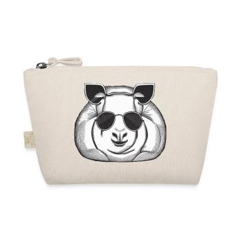 Guinea pig cool sunglasses funny design 9 - Organic Pouch - nature - Front