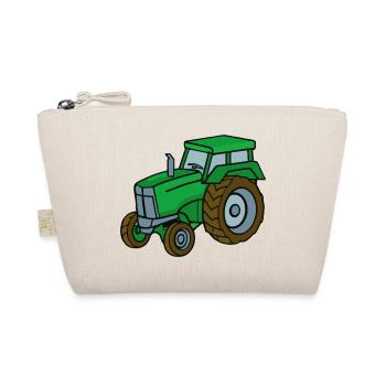 Green Tractor Illustration Kids Gift Idea - Organic Pouch - nature - Front