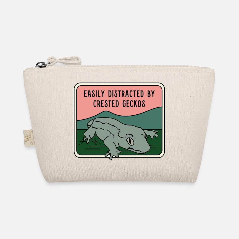 Distracted by Crested Geckos Exotic Animal Lizard Organic Pouch