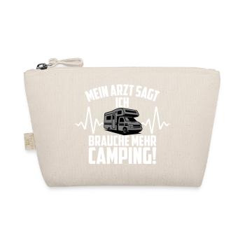 Arzt Camping Herzschlag Wohnwagen | Farben ändern - Bio-Täschchen - Natur - Vorne