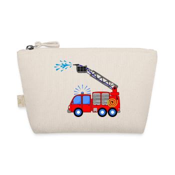 Feuerwehrfahrzeug mit Leiter und Wasser Kinder - Bio-Täschchen - Natur - Vorne