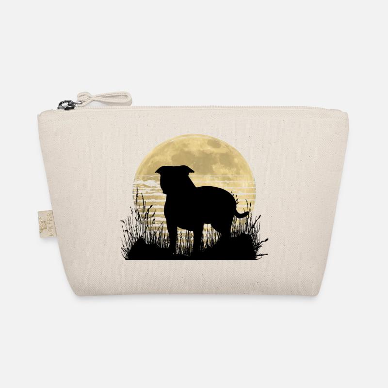 American Bully XL blue line künstlerisches Design - Bio-Täschchen - Natur