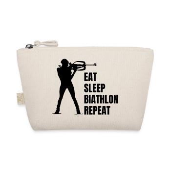 Biathlon Skier Gift Biathlete Winter Sports - Organic Pouch - nature - Front