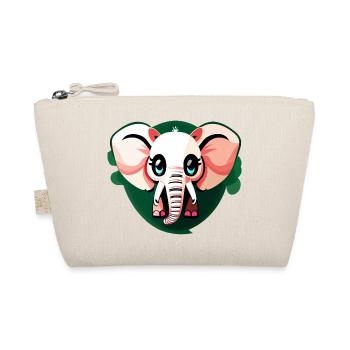Little Elephant Cartoon Cute Adventure 13 - Organic Pouch - nature - Front