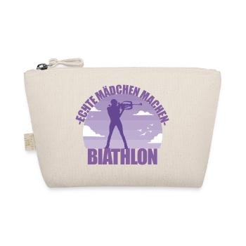 Biathlon Biathletin Mädchen Skiurlaub Geschenk - Bio-Täschchen - Natur - Vorne