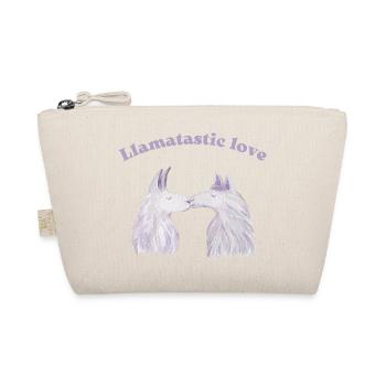 Valentinstag Paare Liebe Paar Geschenk Lama Kuss - Bio-Täschchen - Natur - Vorne