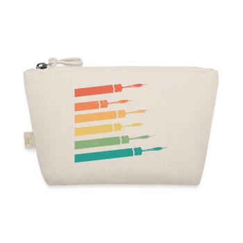 Retro Graphic Dart Player Darts Dartboard Bullseye - Organic Pouch - nature - Front