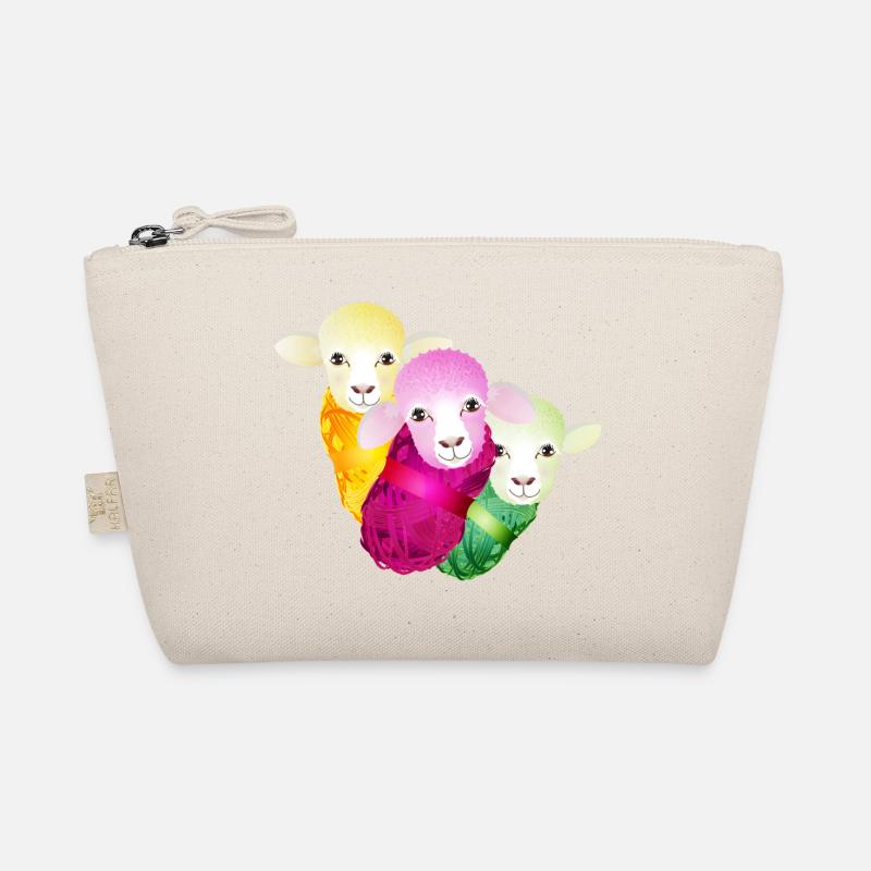 three colourful sheep with colour-coordinated wool Organic Pouch