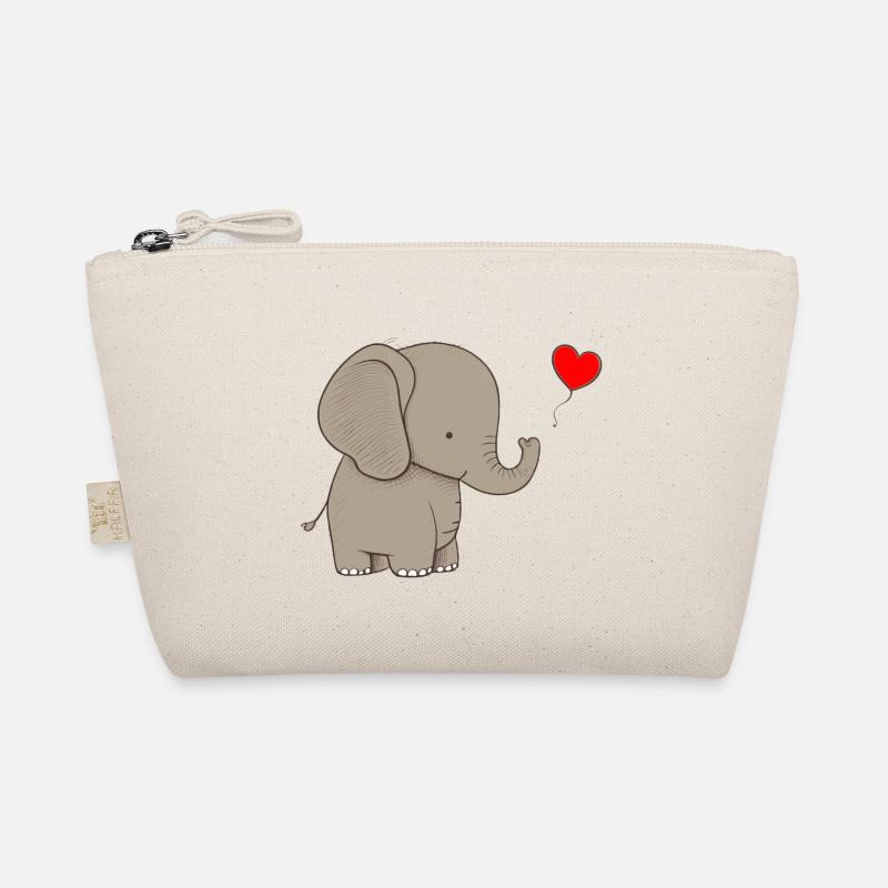 Elephant with heart gift Organic Pouch