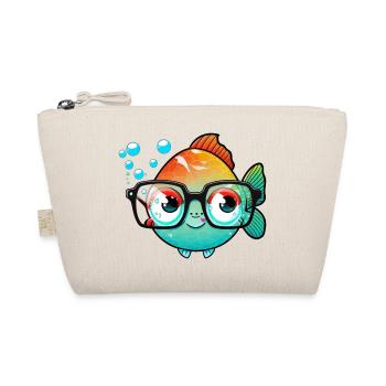 Kawaii Cute Happy Colorful Fish avec des lunettes de soleil - Trousse biologique - nature - Devant