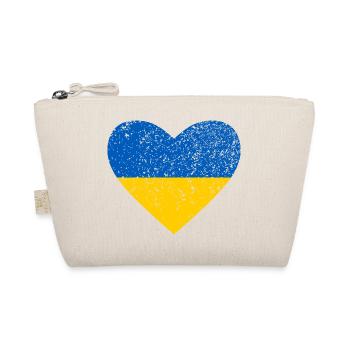Ukraine, blau-gelbes Herz - Bio-Täschchen - Natur - Vorne