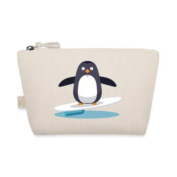 Cute surfing penguin on a surfboard - Organic Pouch - nature - Front