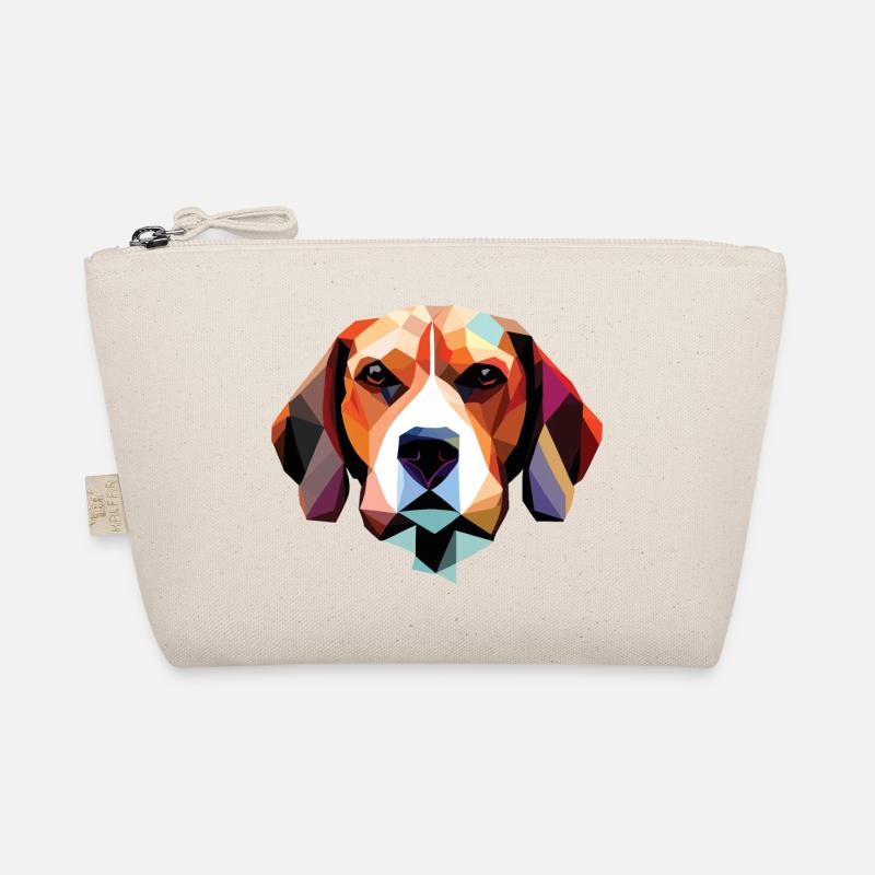 Beagle Hund Polygon - Bio-Täschchen - Natur