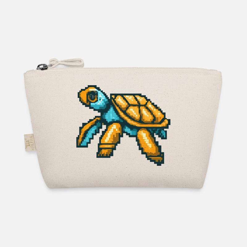 Pixel Schildkröte im nostalgischen 8 Bit Stil Bio-Täschchen