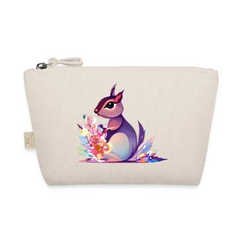 Cute Squirrel Flowers - Organic Pouch - nature - Front