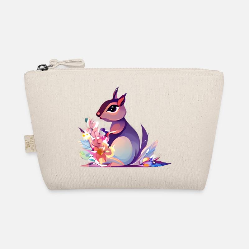 Süßes Eichhörnchen Blumen Bio-Täschchen