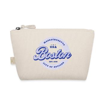 Boston Schriftzug Kreisabzeichen - Bio-Täschchen - Natur - Vorne