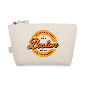 Boston Retro Circle Logo Print - Organic Pouch - nature - Front