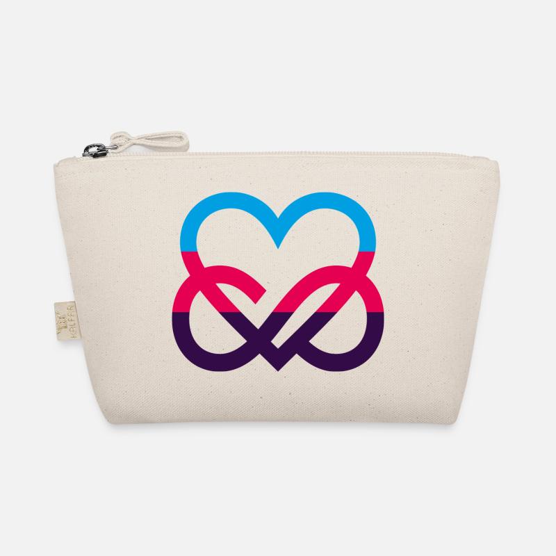 Polyamorie Pride Flagge Herz Infinity Heart - Bio-Täschchen - Natur