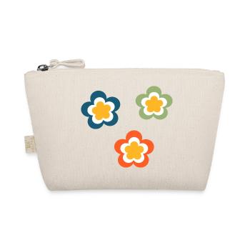 70s Flower Pattern Retro Hippie Festival - Organic Pouch - nature - Front