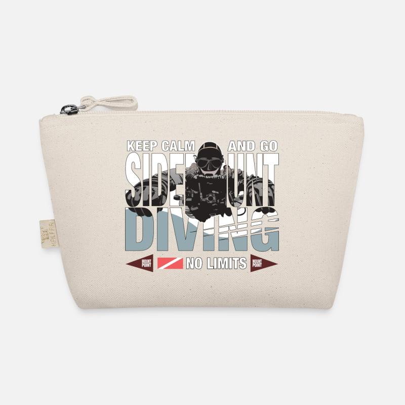 Sidemount Diver Gift Keep Calm - Organic Pouch - nature