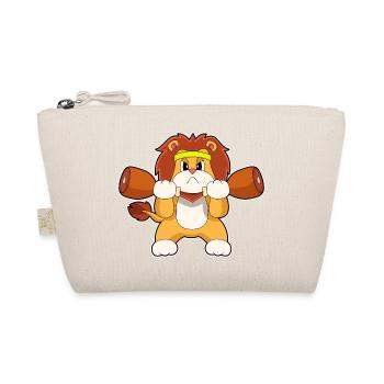 Lion Bodybuilder Dumbbells Bodybuilding - Organic Pouch - nature - Front