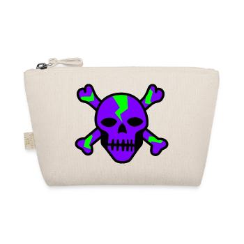 Crâne violet vibrant avec boulons verts - Trousse biologique - nature - Devant