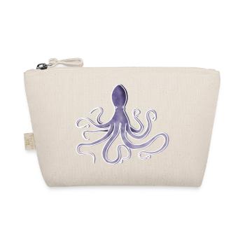 "Oktopus", Boho Line Art Design, Serie "Ocean" - Bio-Täschchen - Natur - Vorne