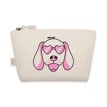 Ein lustiger Hund mit roter rose Brille Hunde - Bio-Täschchen - Natur - Vorne