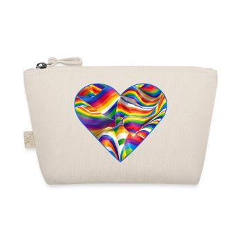 Cute rainbow heart - Organic Pouch - nature - Front